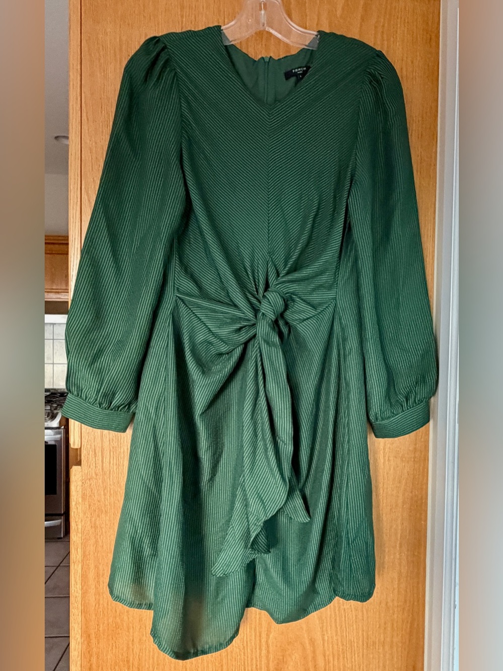 FRNCH Paris size L Forest Green Long Sleeve Dress